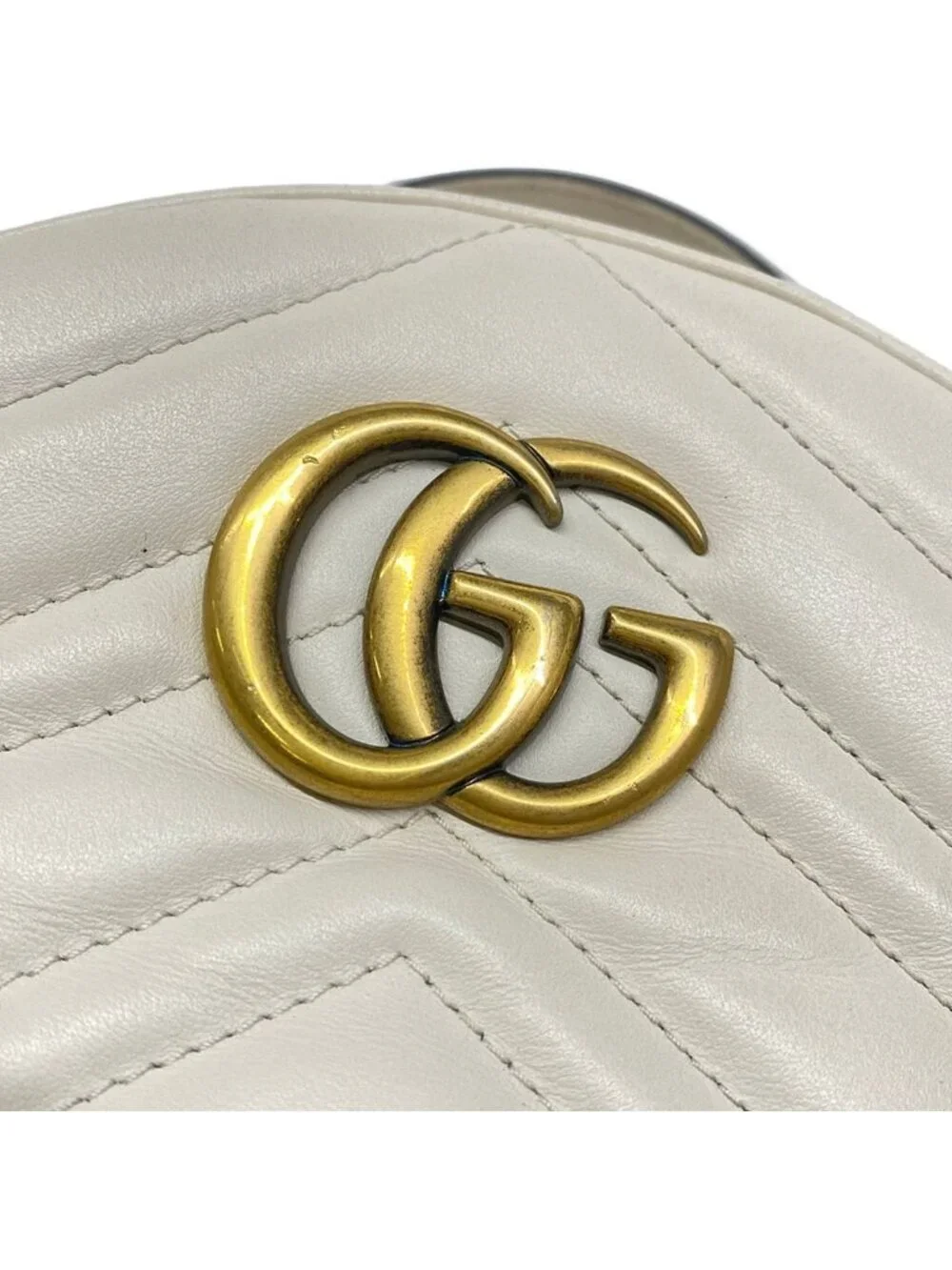 Gucci Backpack GG Marmont Ivory Leather